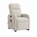 Fauteuil relax électrique inclinable beige en polyester forme arrondie 75 x 90 x 105 cm