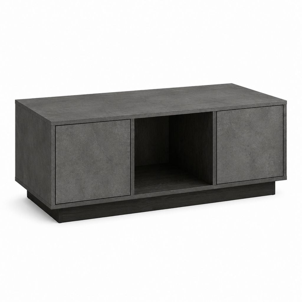 Table basse avec rangement gris foncé en panneaux de particules 100 x 60 x 45 cm